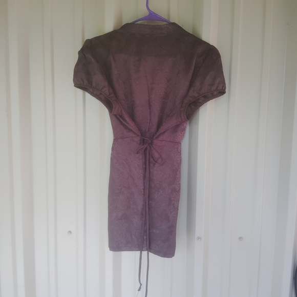 Women's Brown Floral Print Top Dize XL Y2K Bohemian Boho Cottagecore - Picture 4 of 5